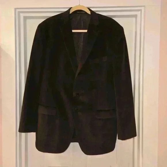 Calvin Klein Mens Velvet Smooth Blazer Black size 44L - Picture 1 of 12